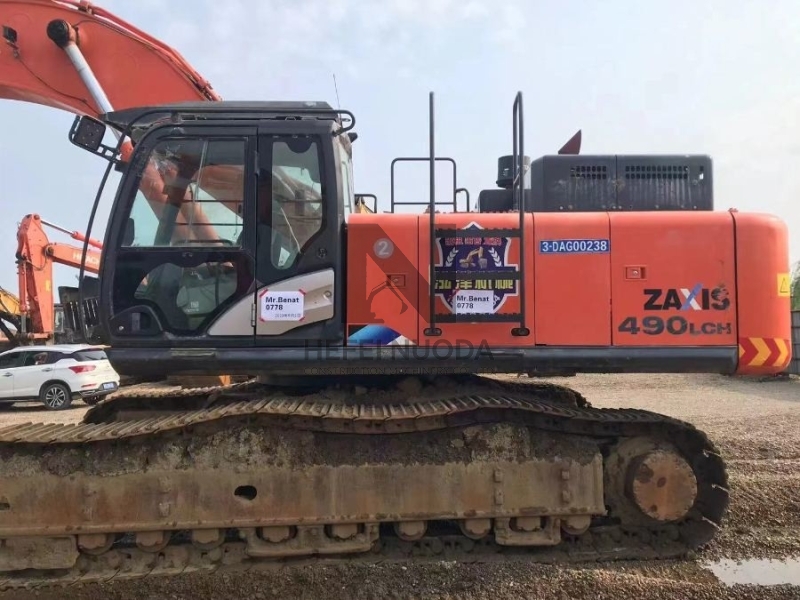 Large Scale ZX490 Used Hitachi Excavator 49T Crawler Digger ISURU Engine