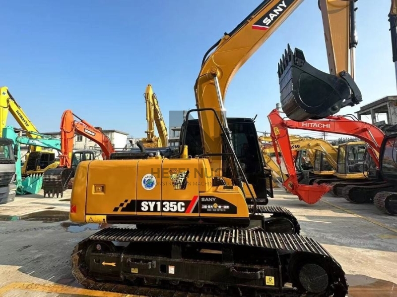 13.5 Ton SY135C Hydraulic Used Sany Excavator Trackhoe Crawler Digger