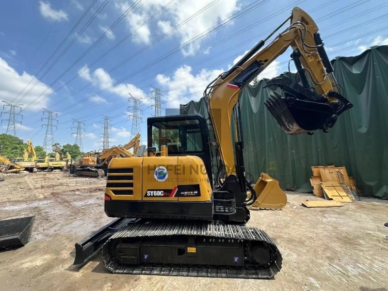 Compact Mini Sany SY60C Used Excavator With Hydraulic Thumb Clamp Quick Connection