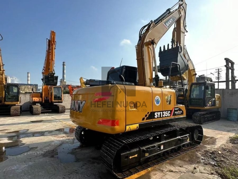 13.5 Ton SY135C Hydraulic Used Sany Excavator Trackhoe Crawler Digger